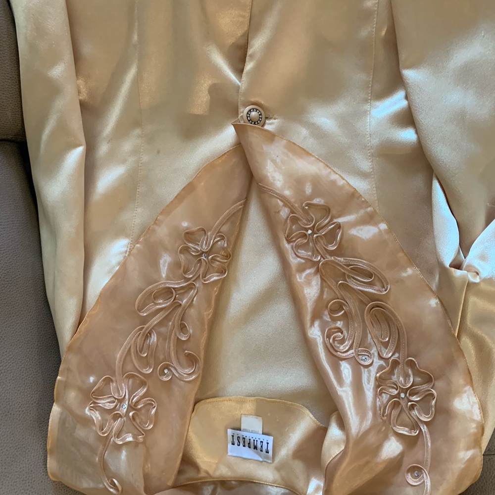 gold 2 piece suit